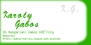 karoly gabos business card